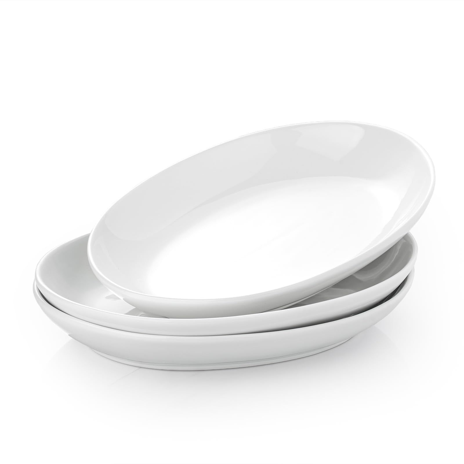 Gacoree 12-inch oval ceramic platter, top view, ideal for family-style servings