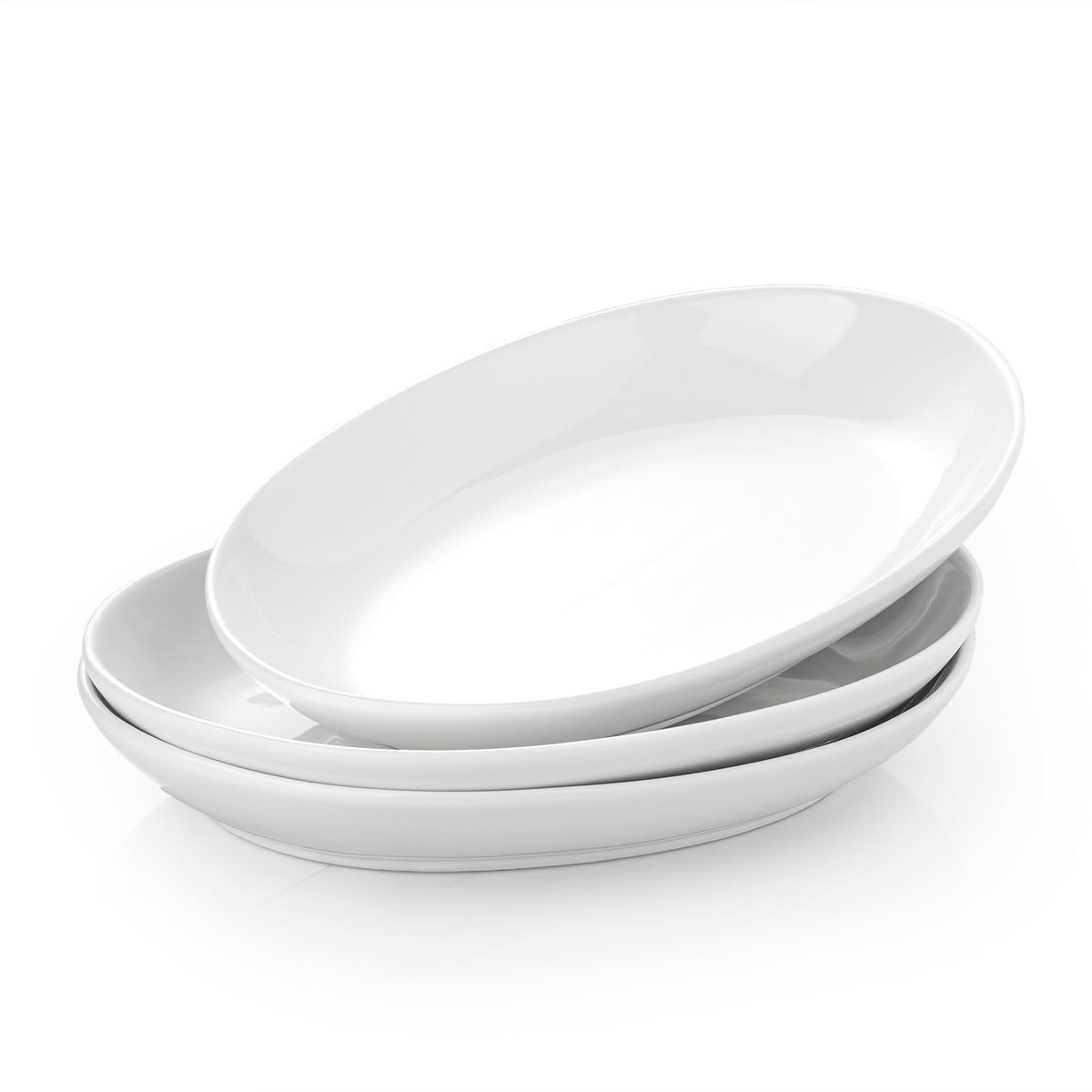 Gacoree 12-inch oval ceramic platter, top view, ideal for family-style servings
