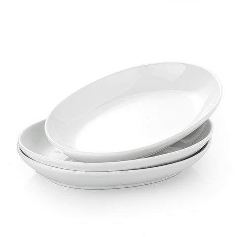 Gacoree 12-inch oval ceramic platter, top view, ideal for family-style servings