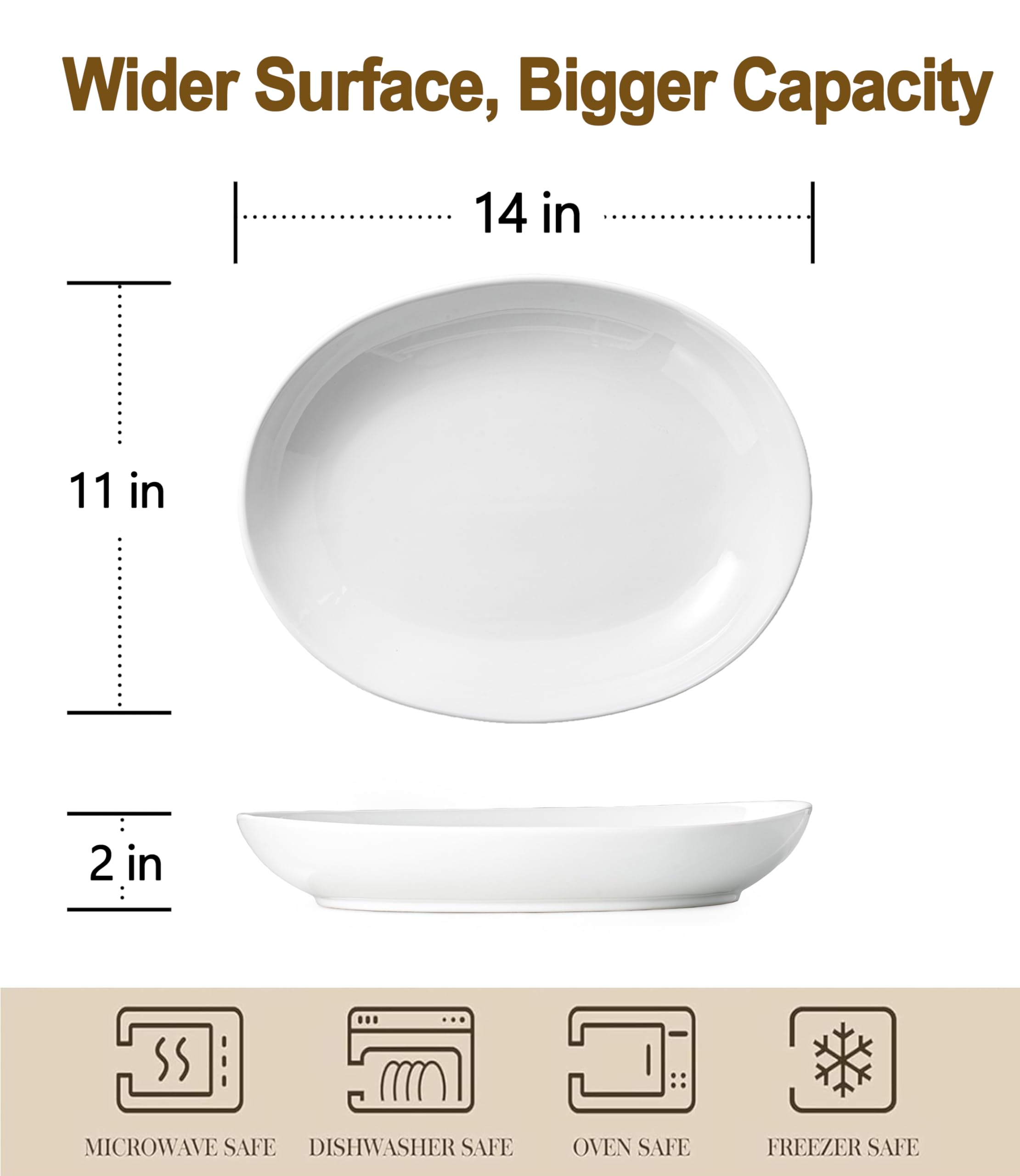 Gacoree ceramic oval platter set of two offers generous capacity