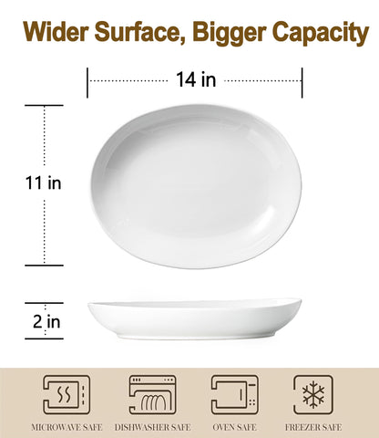 Gacoree ceramic oval platter set of two offers generous capacity