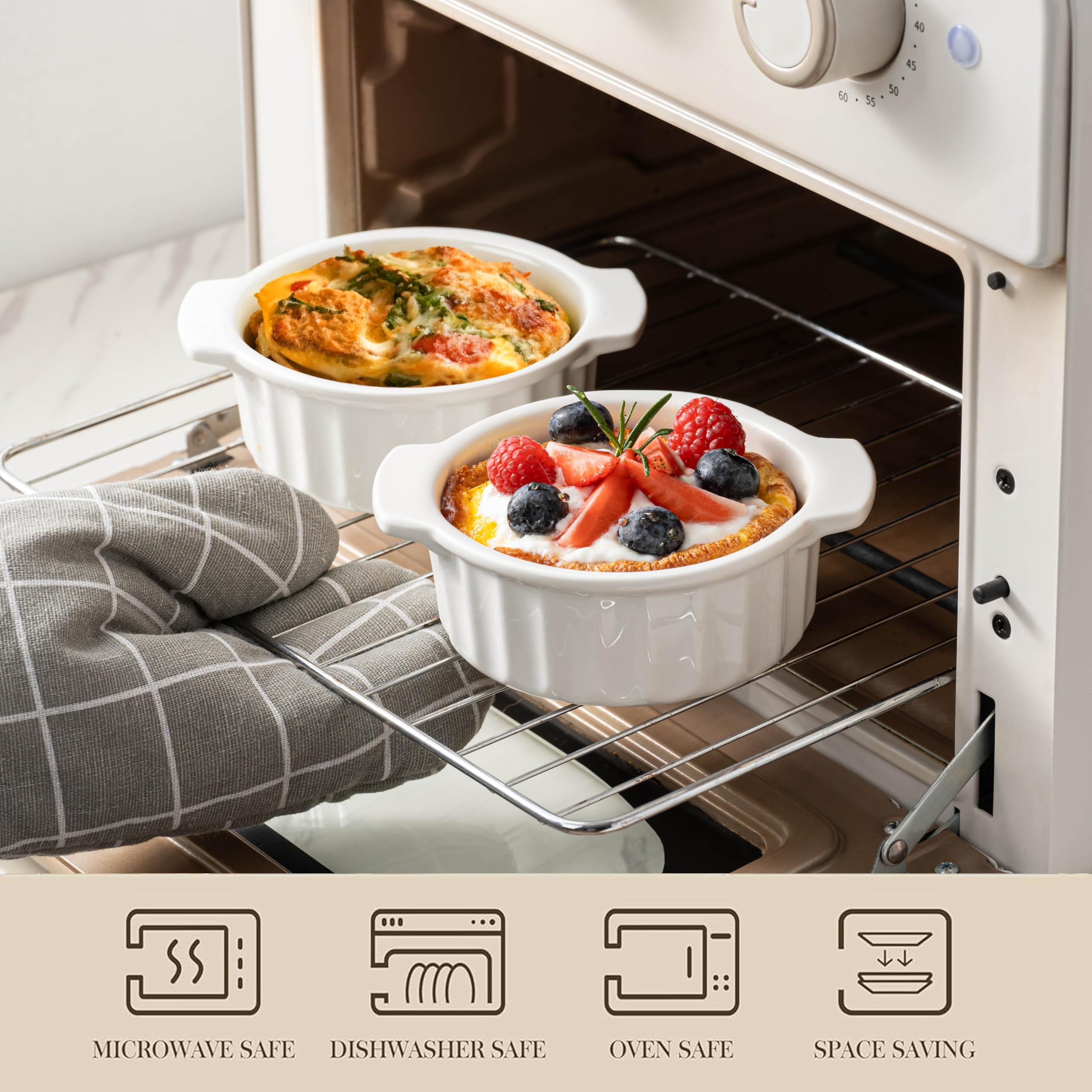 Gacoree mini casseroles for single-serving desserts or sides.