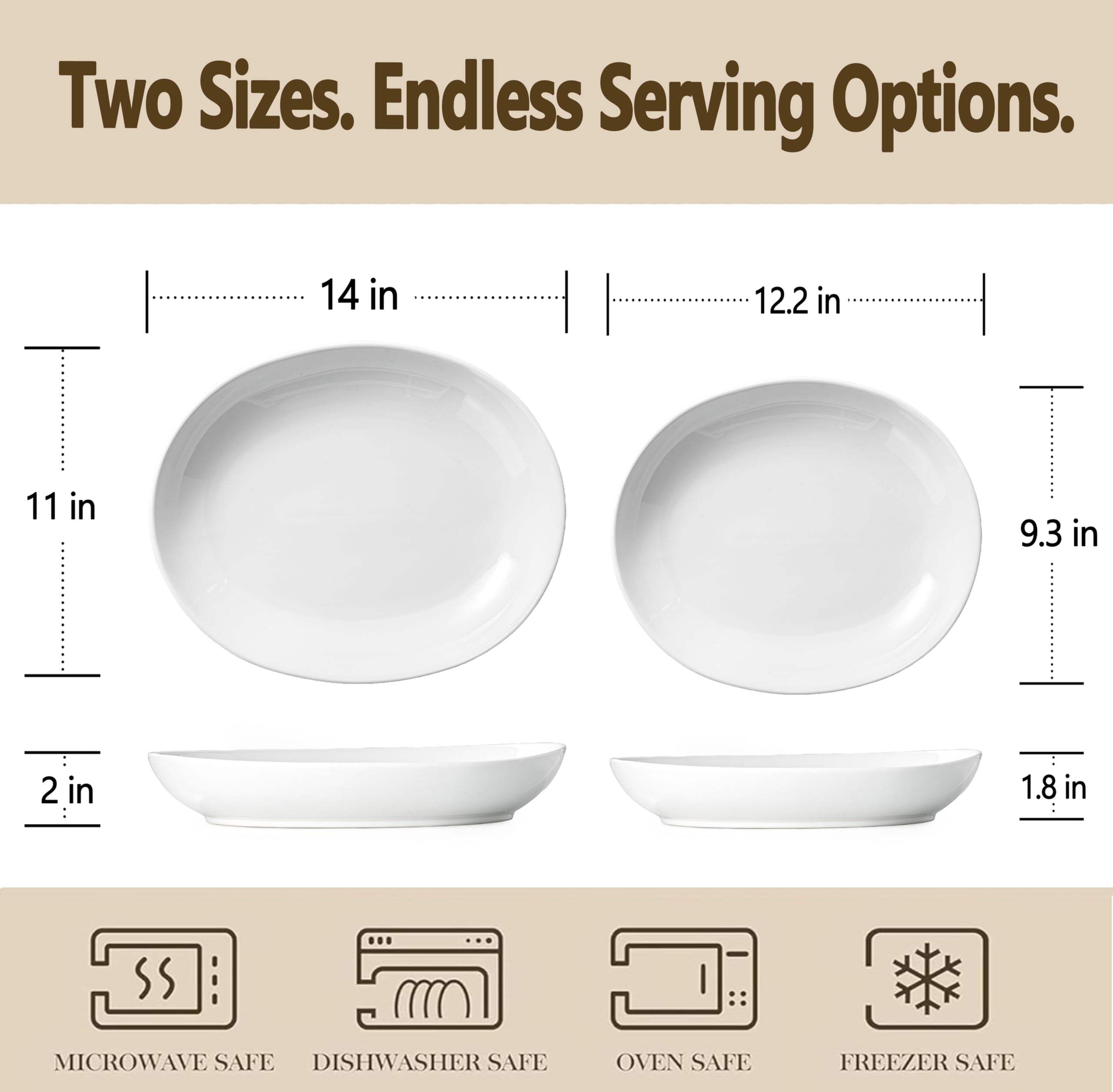 Gacoree small oval platter for vegetables keeps portions organized on the table.
