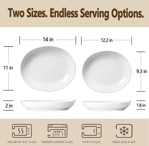 Gacoree small oval platter for vegetables keeps portions organized on the table.