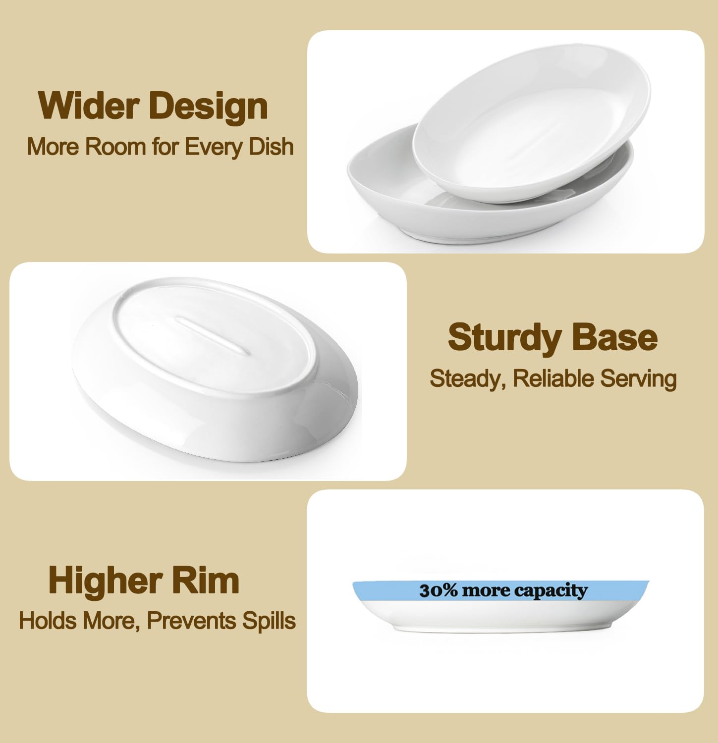 Gacoree white platters suit holidays and everyday entertaining.