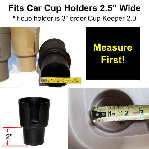 Gadjit Cup Keeper two-pack demonstrates wider bottle fit in cup holder