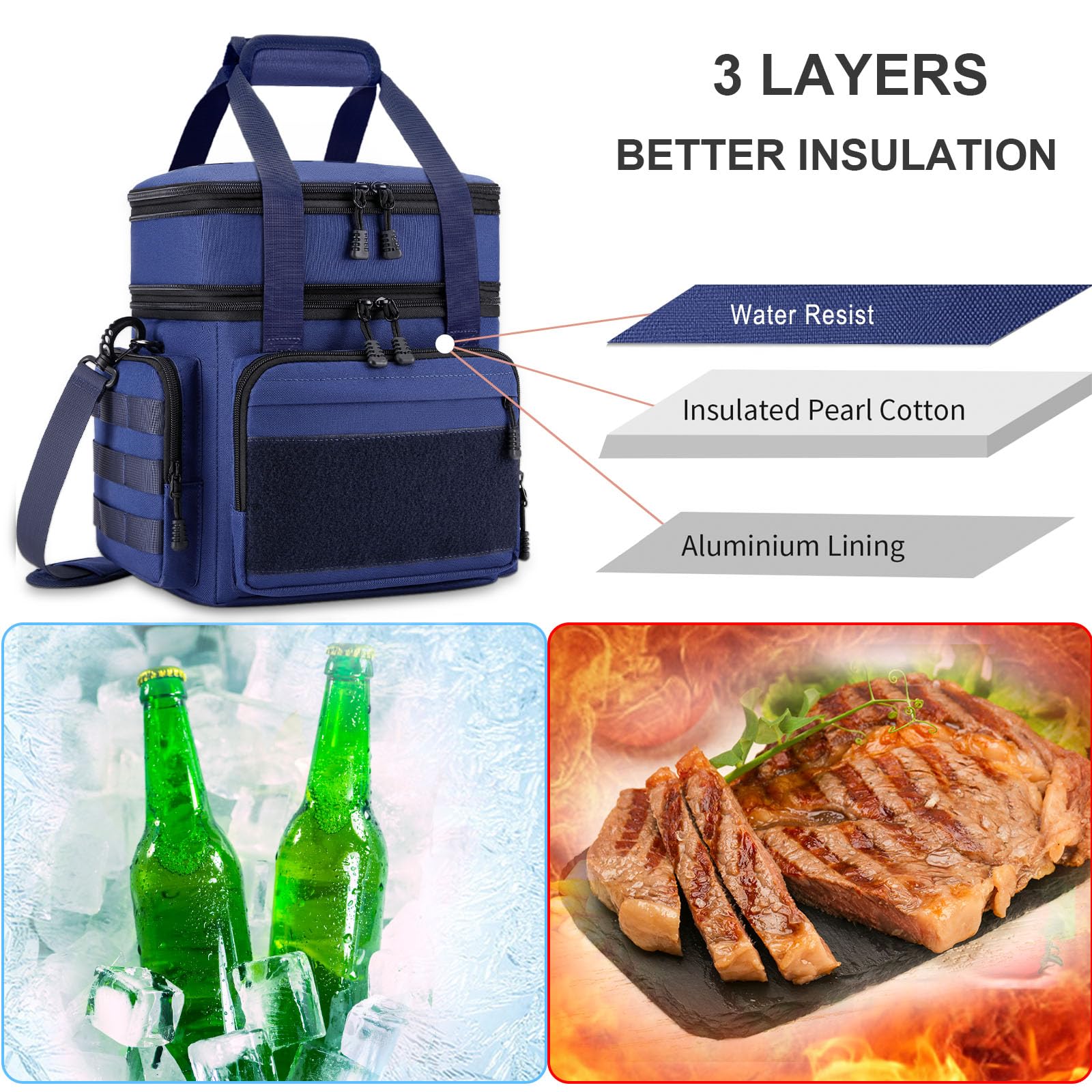 Gafetrey lunch box features durable zippers and sturdy stitching