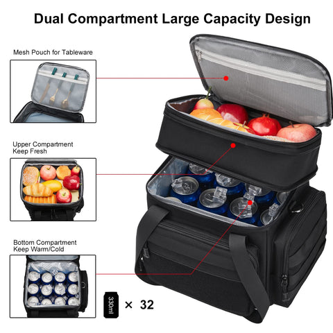 Gafetrey lunch box expandable upper compartment enables extra space for snacks or sides.