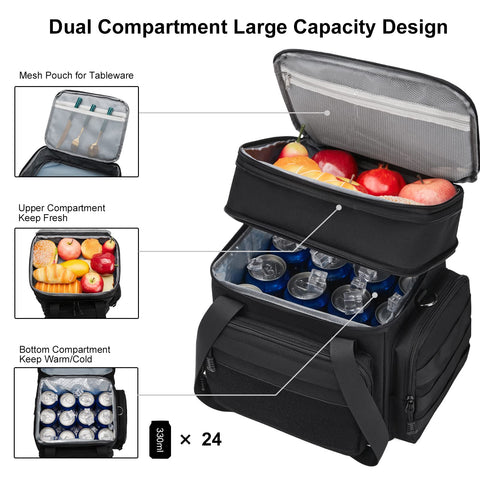 Gafetrey lunch box upper expandable compartment showing extra height when needed.