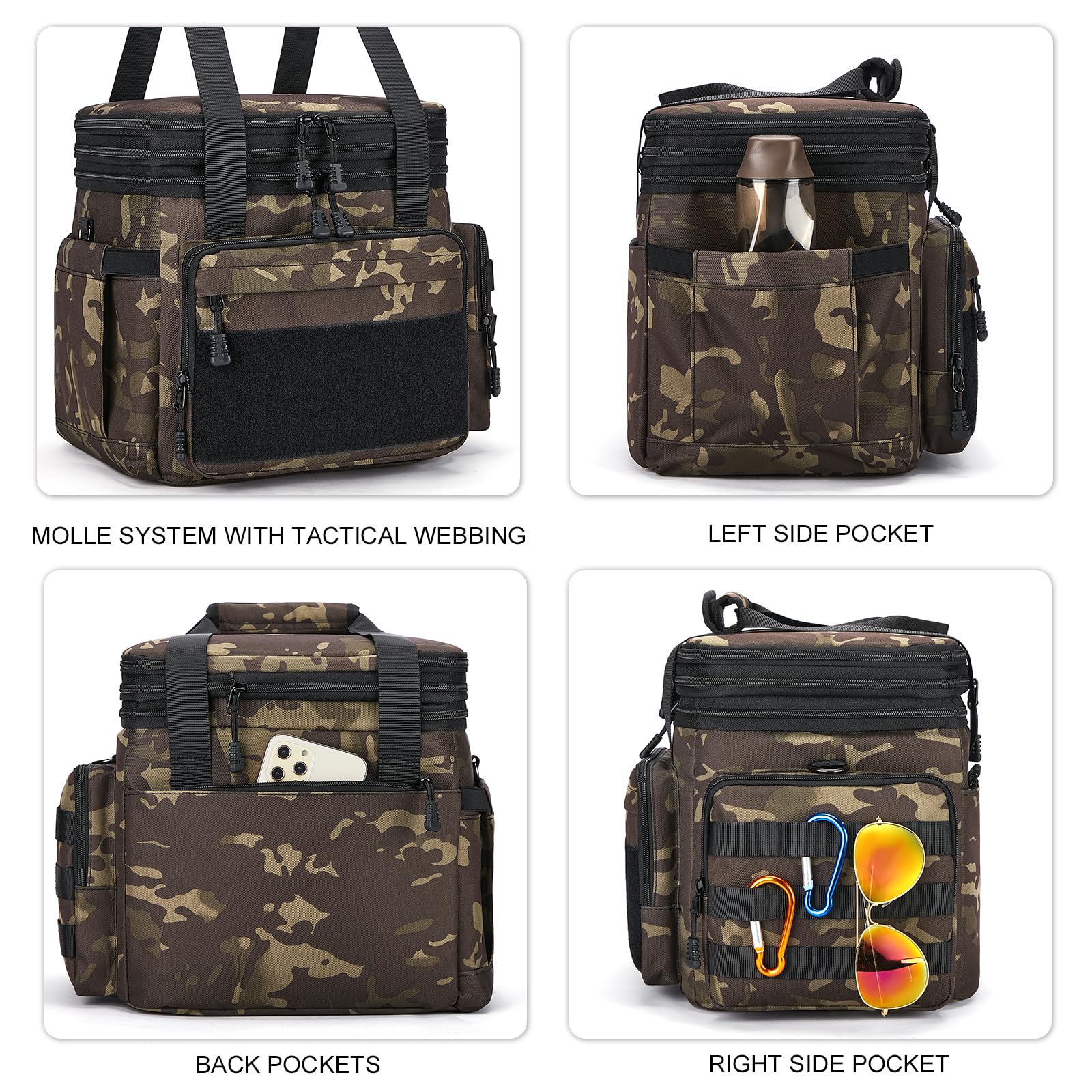 Gafetrey water-resistant 900D oxford fabric protects contents from rain and dust.