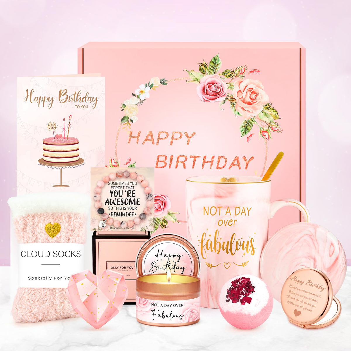 Gagalico birthday mug with lid and spoon for convenient gifting and daily use.