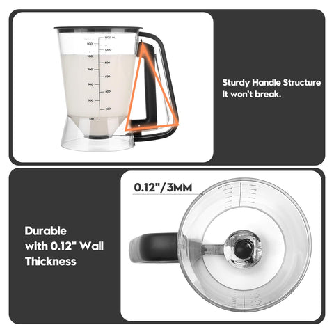 GAGAQI drip-free squeeze-handle delivers smooth batter flow with minimal mess.