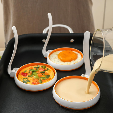 GAGAQI round egg molds on pan for uniform breakfasts