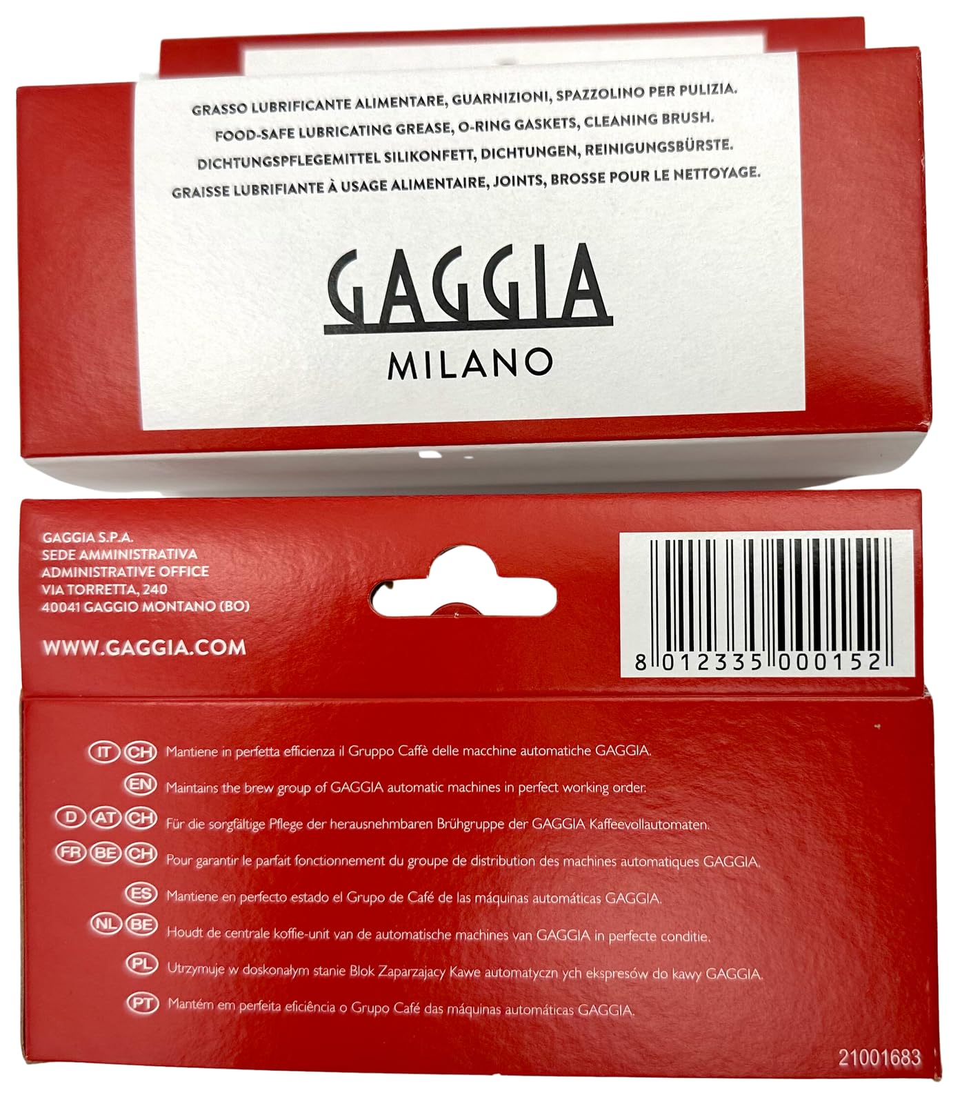 Gaggia Brewing Unit lubrication grease supports longer service life