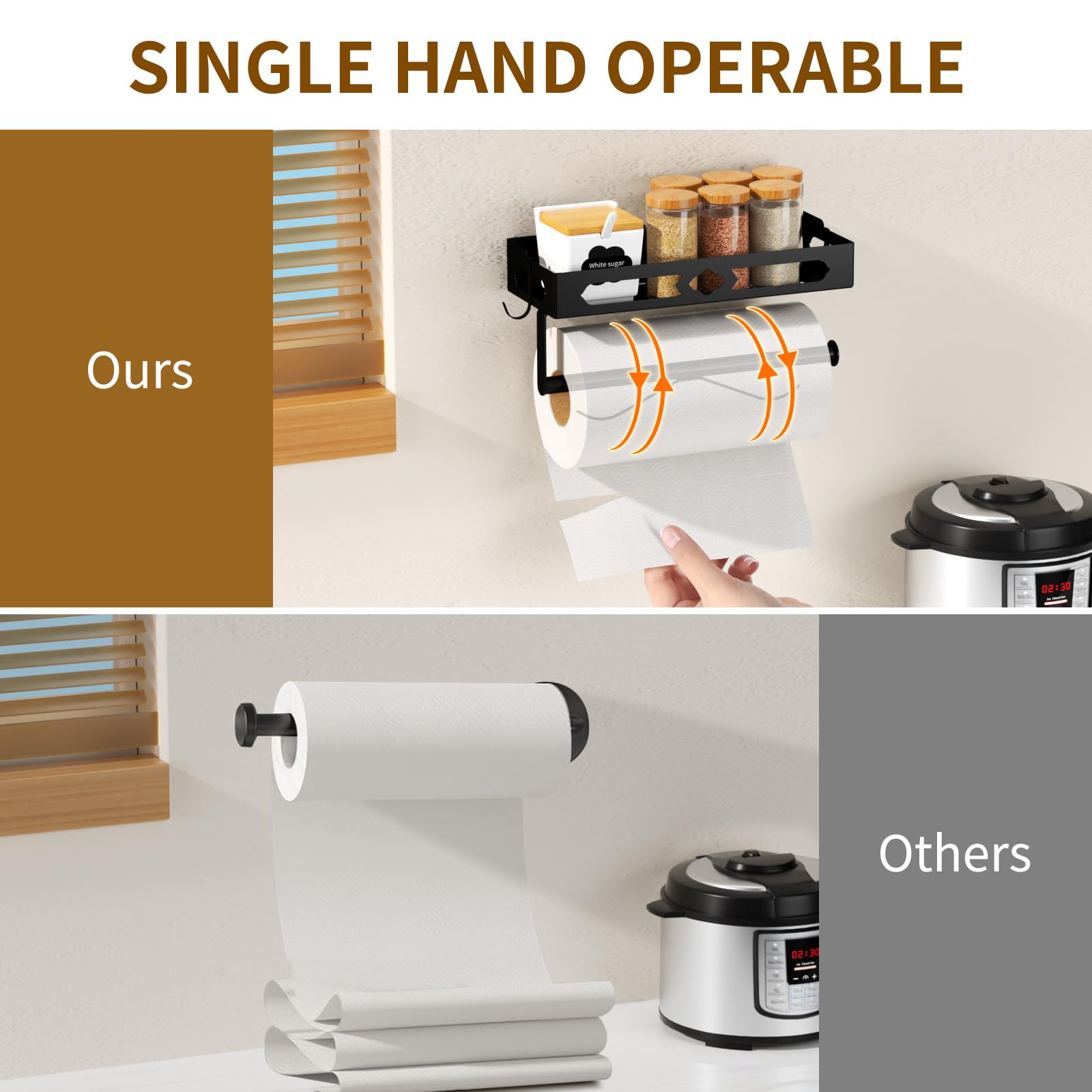 Gaguiup one-handed tear base enables quick towel dispensing.