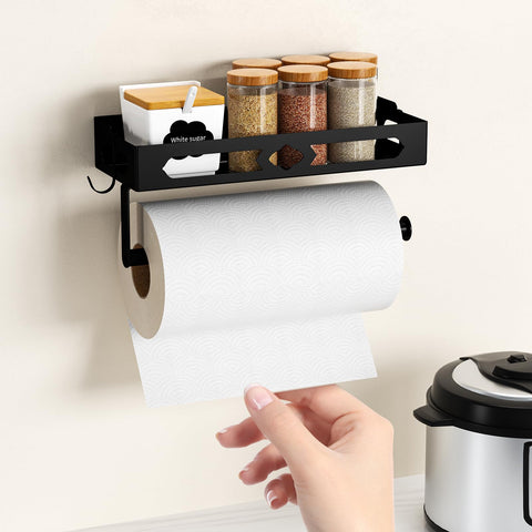 Gaguiup paper towel holder with shelf for organized small items.