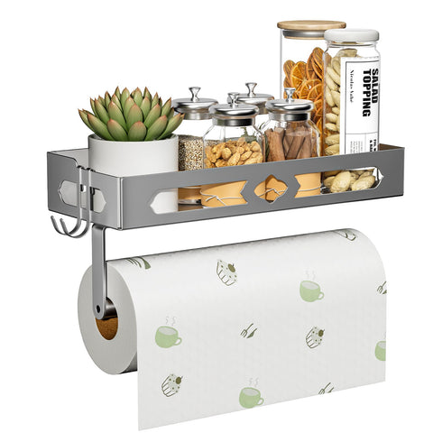 GAGUIUP stylish kitchen paper towel holder with shelf keeps towels organized.