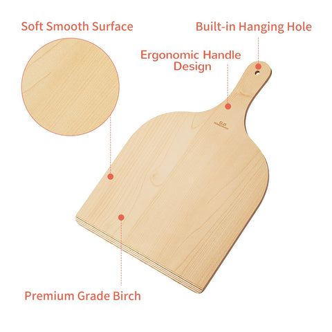 G.a HOMEFAVOR wood paddle-spatula showing natural birch grain and sturdy build.