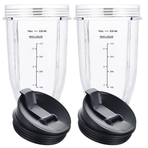 GahsElec blender cups 18oz compatible with Ninja models, durable and dishwasher safe