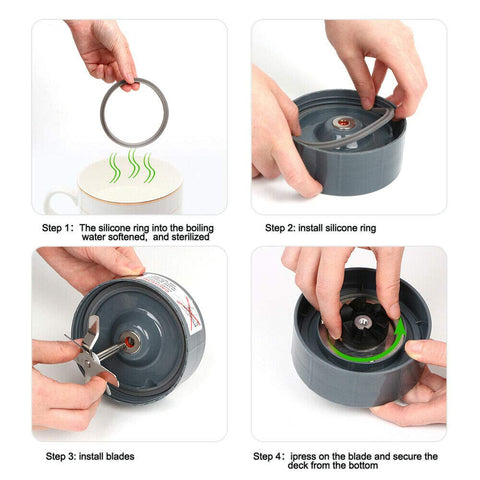 GahsElec Nutribullet rubber gear complements extractor blade assembly.