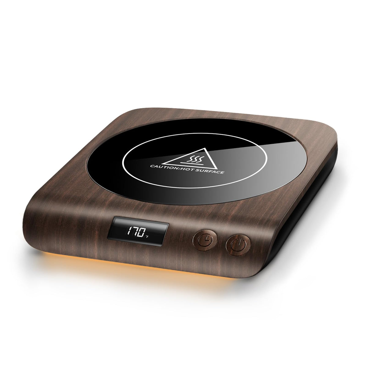 Gaiatop coffee mug warmer front view with compact desk-ready design.