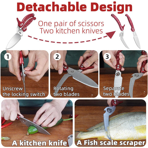 GAIFONGRE poultry shears dishwasher-safe label on the handle