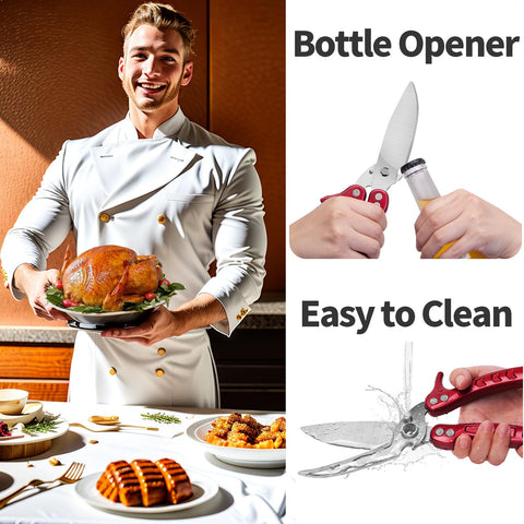 GAIFONGRE poultry shears disassembly action for thorough cleaning