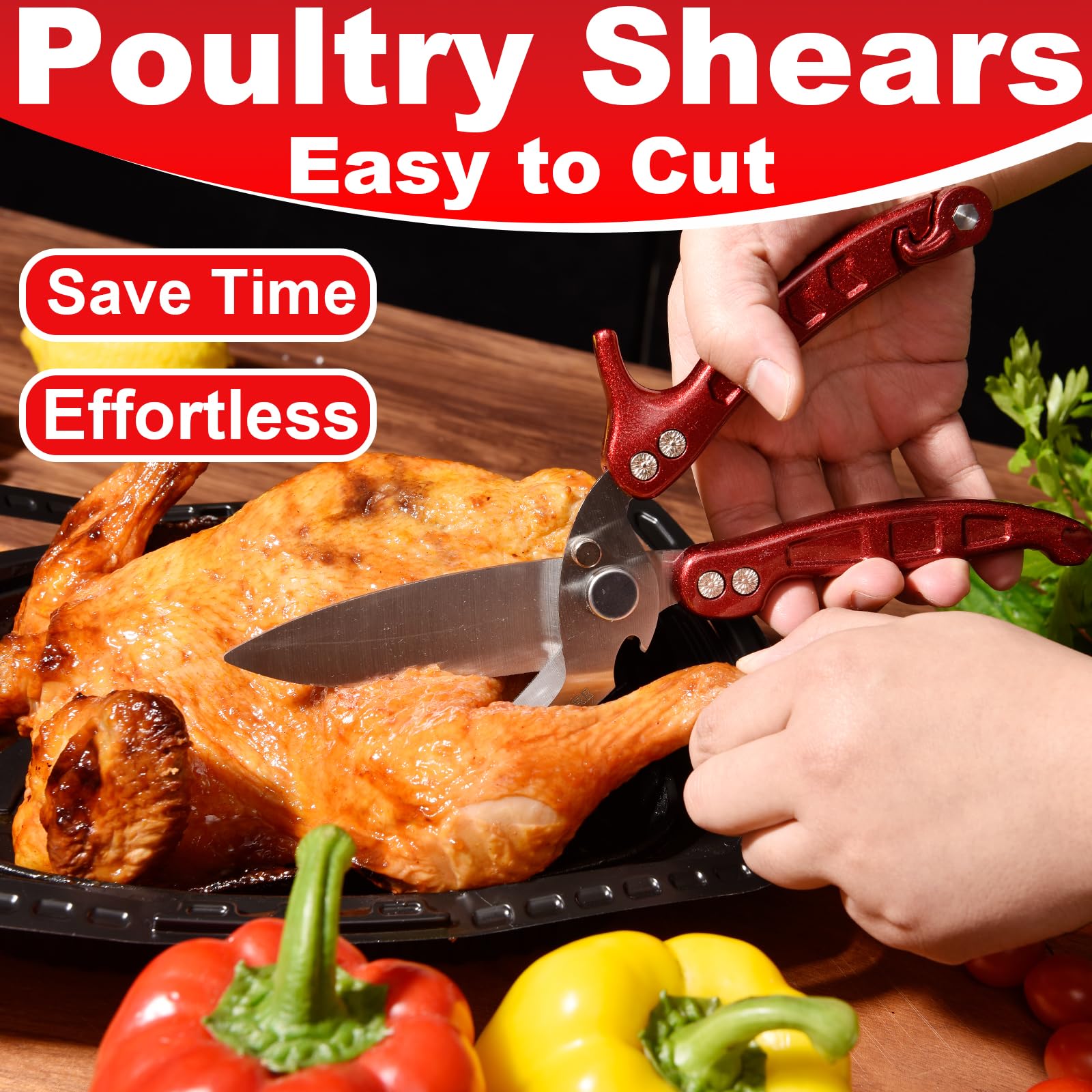 GAIFONGRE poultry shears ergonomic handle for comfortable use