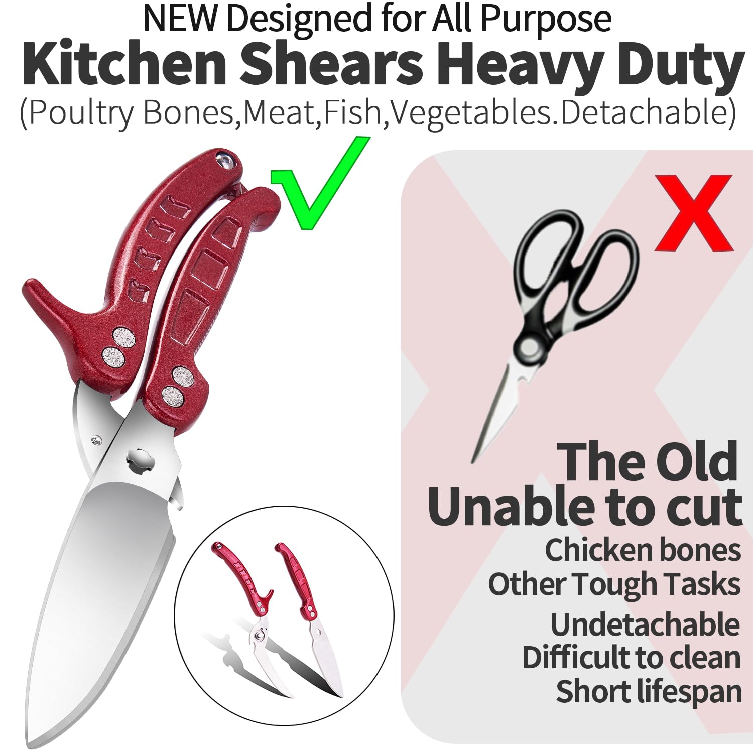 GAIFONGRE poultry shears in action on meat and poultry versatility