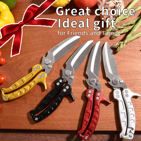 GAIFONGRE poultry shears micro-serrated edge for precise non-slip cuts