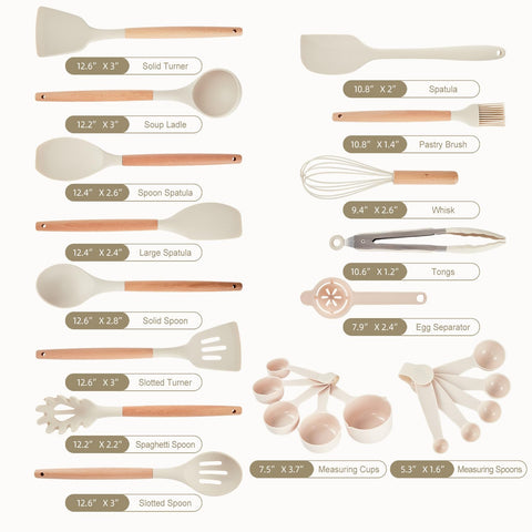 Gaixvny 34P round spatula with wooden handle for versatile stirring