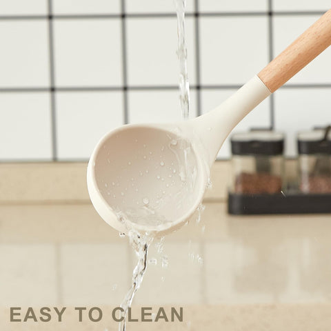 Gaixvny 34P whisk with wooden handle for smooth mixing