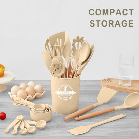 Gaixvny holder and hooks organize kitchen tools neatly on the counter.