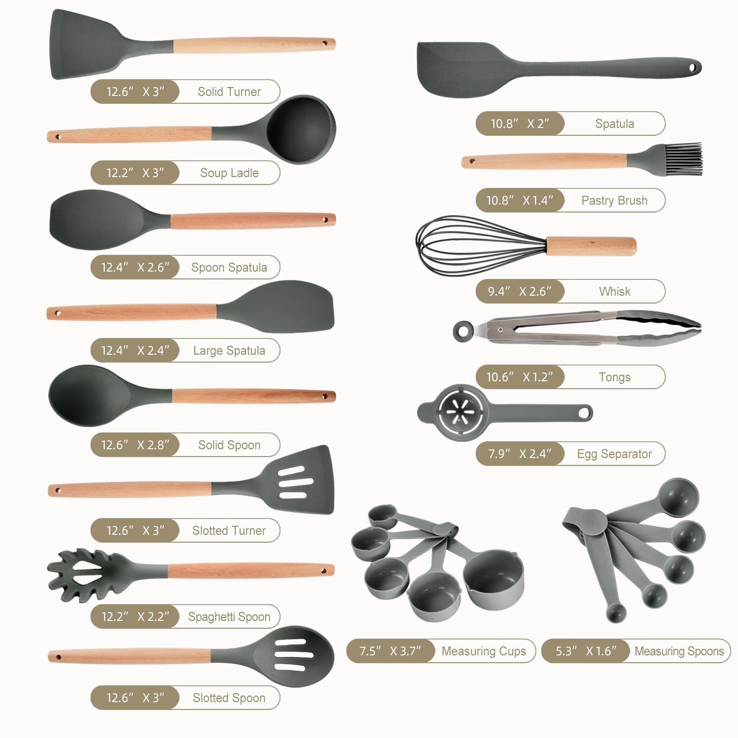Gaixvny kitchen tongs with wooden grip for secure flips.