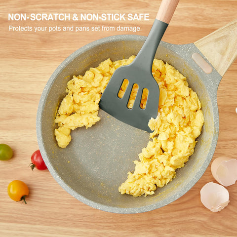 Gaixvny wooden-handle solid turner shows heat-insulated handle for comfort.