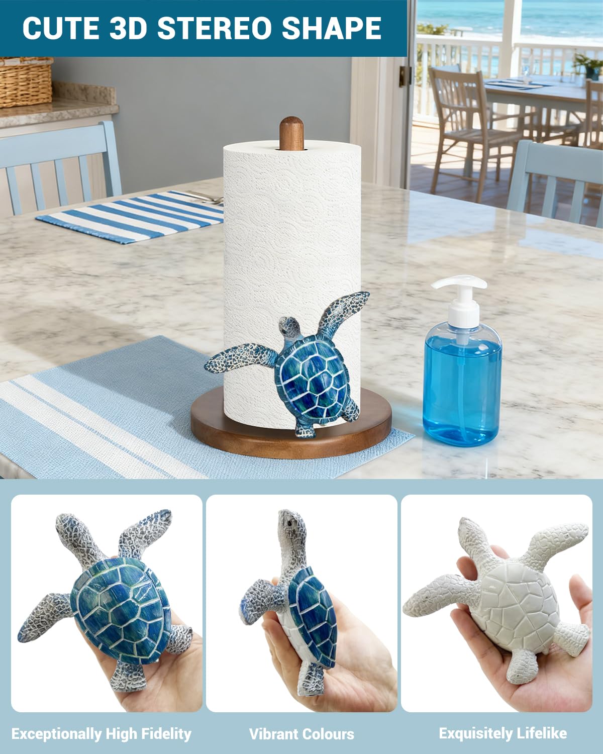 GAJ 3D turtle resin decorative holder adds tactile elegance