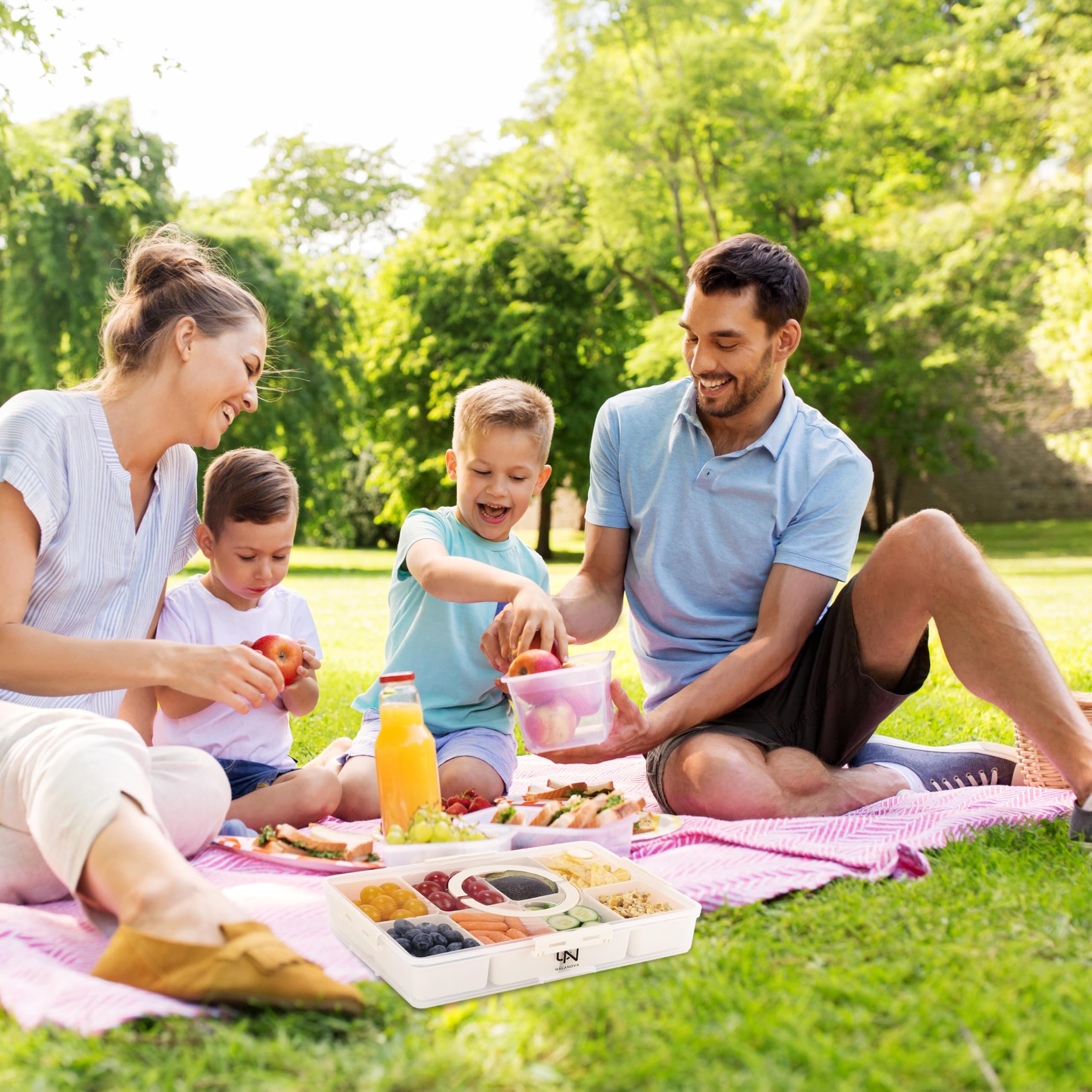 Galanova Snackle Box ideal for picnics and on-the-go snacks.