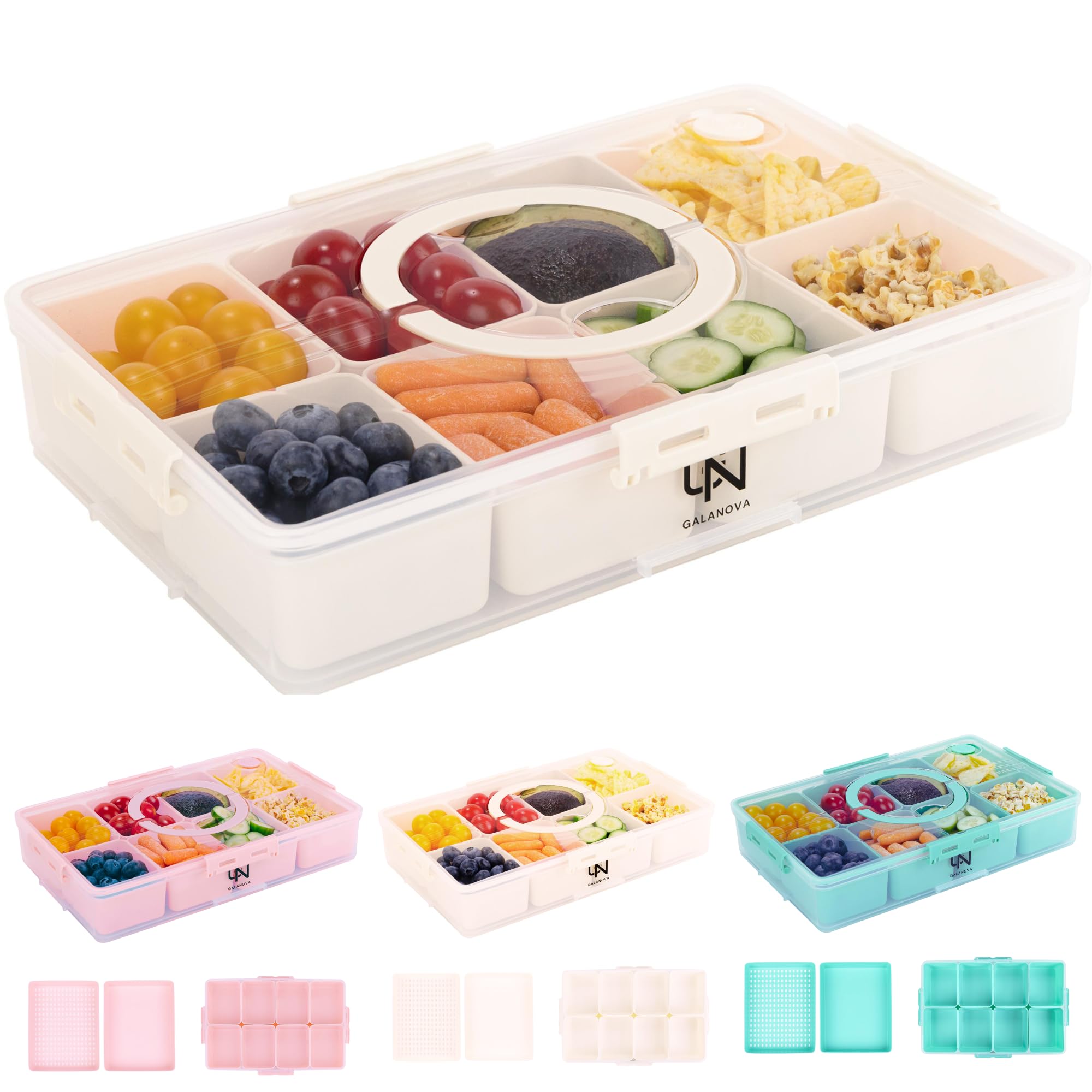 Galanova Snackle Box includes 2 XL compartments for larger snacks.