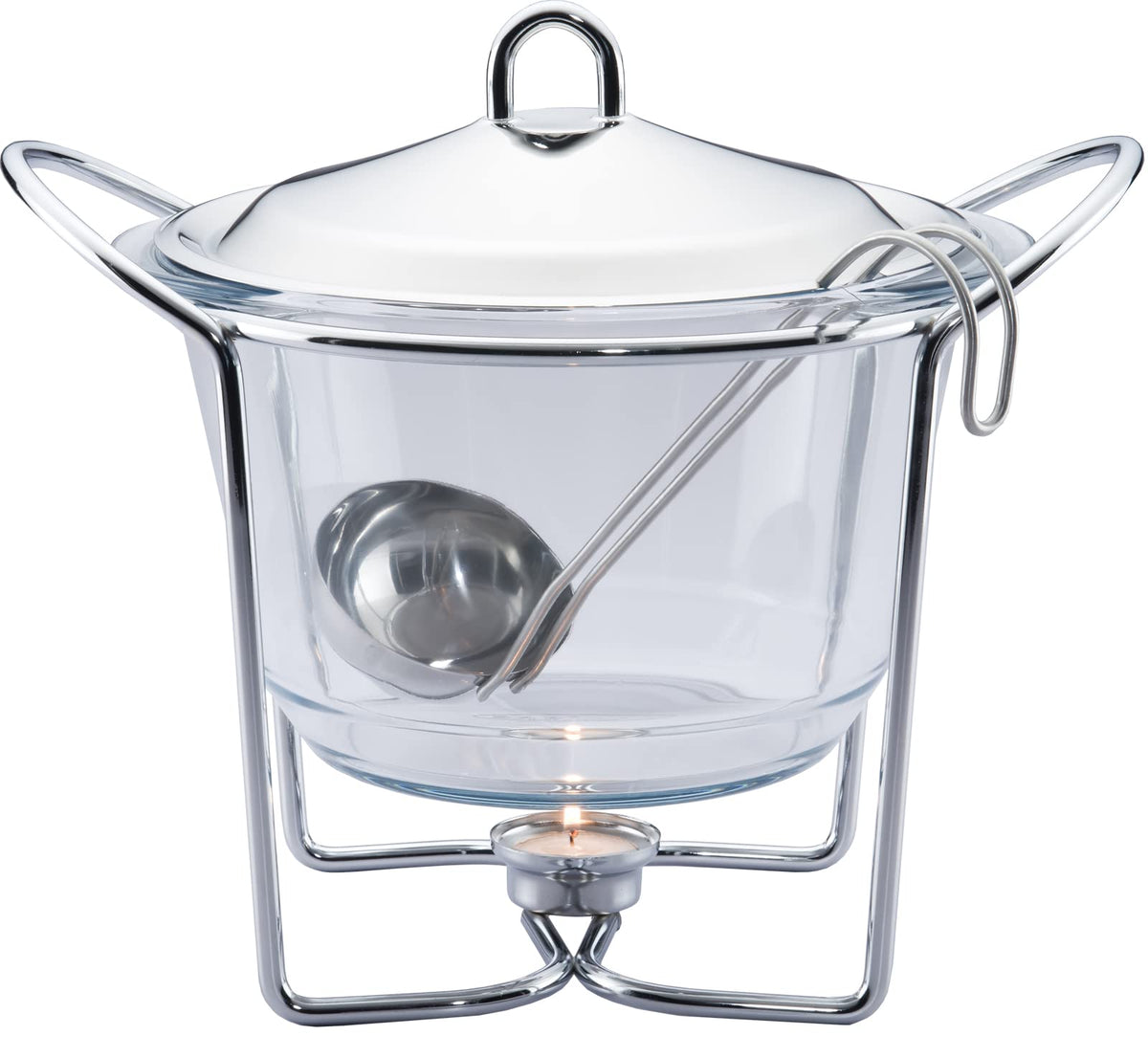 Galashield 4-quart soup warmer assembly on display, stylish heat retention for events