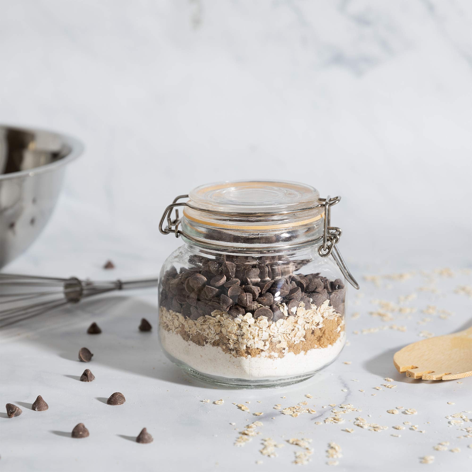 Galashield kitchen storage improves organization and quick ingredient identification on the countertop.