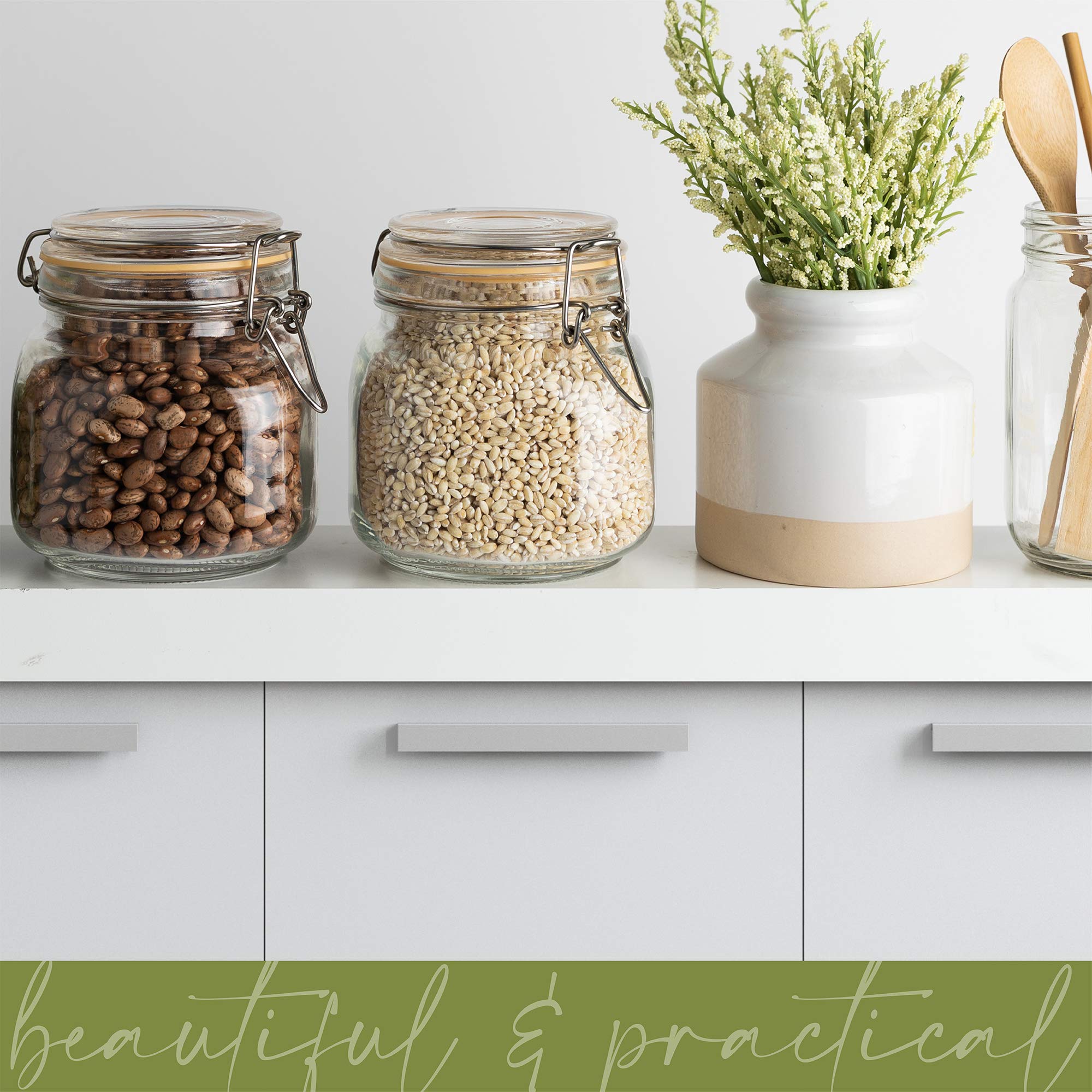 Galashield stainless steel clasp closure keeps contents sealed and organized in your kitchen.