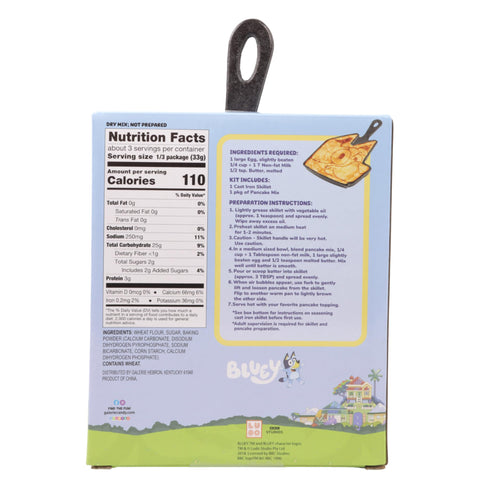 Galerie Bluey pancake mix packaging for quick, enjoyable mornings.