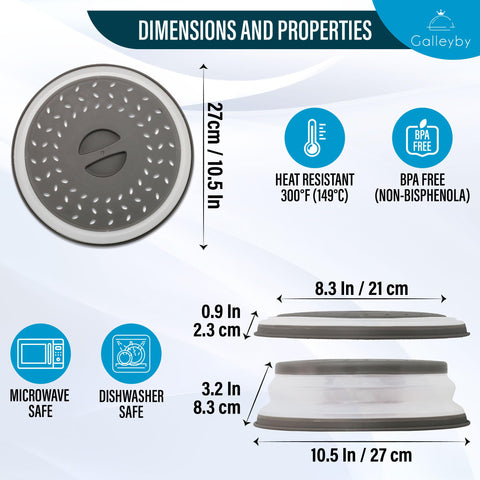 Galleyby collapsible design microwave cover folds flat for storage