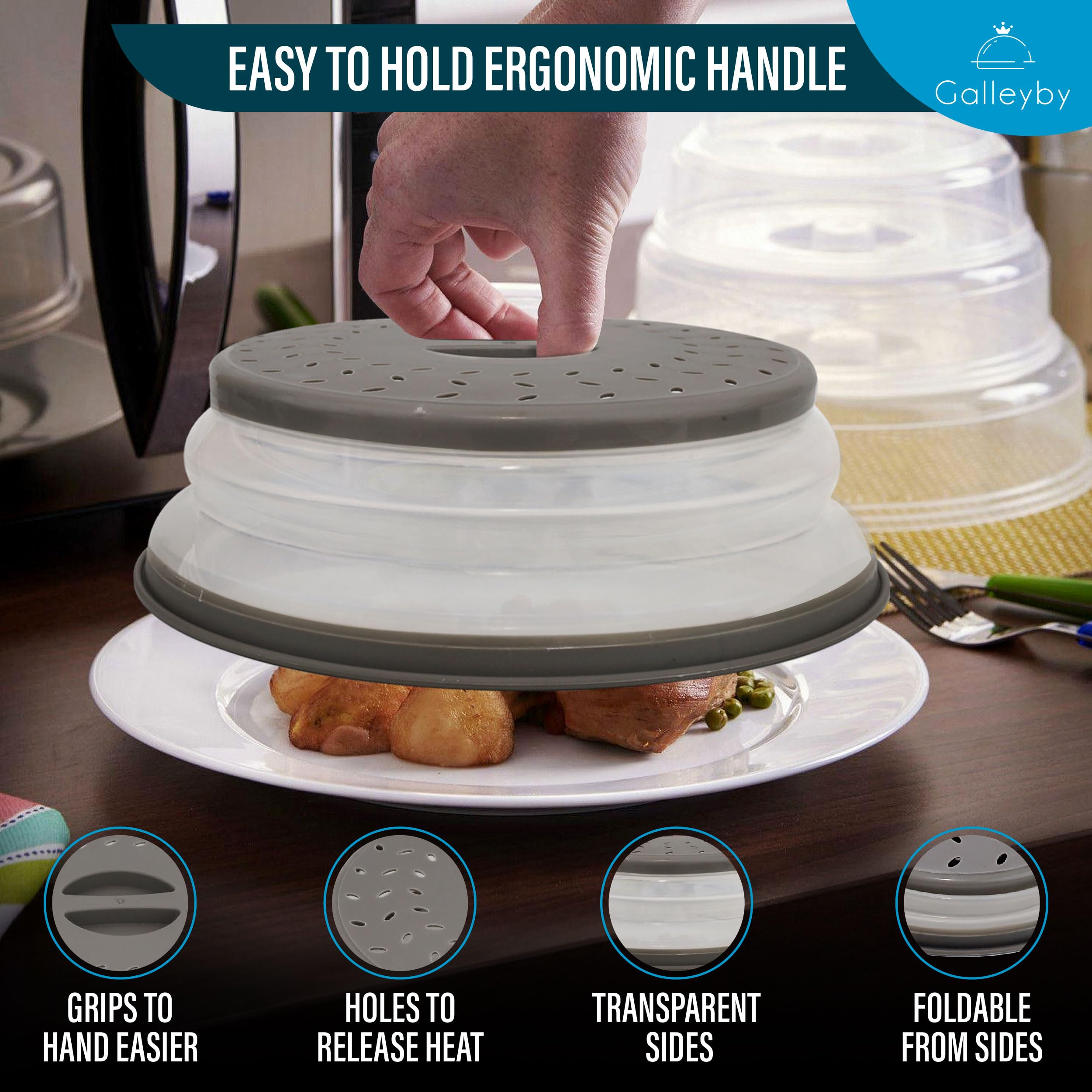 Galleyby dishwasher-safe microwave cover cleans easily after heating