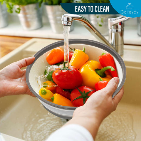Galleyby heat-resistant handle provides a safe grip on hot dishes