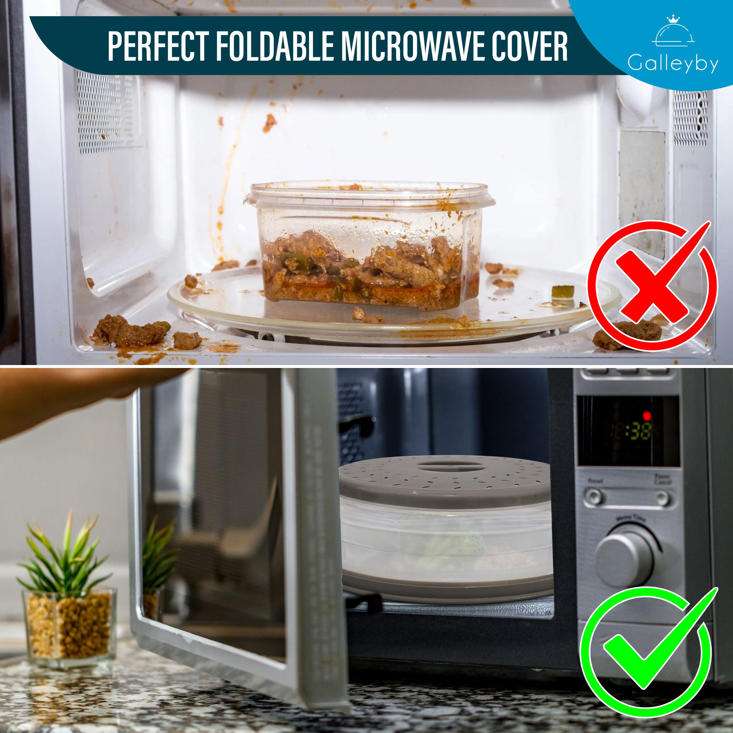 Galleyby ten-point-five-inch diameter cover fits standard microwaves