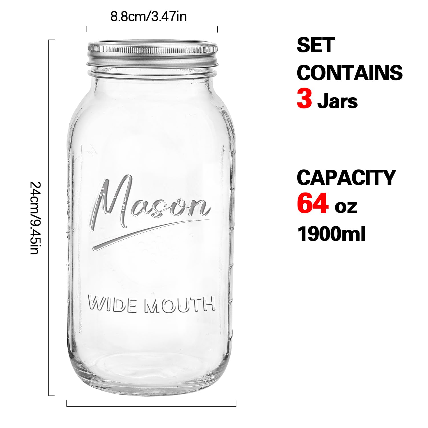 Airtight lid and band closure by Galssmagic for freshness.