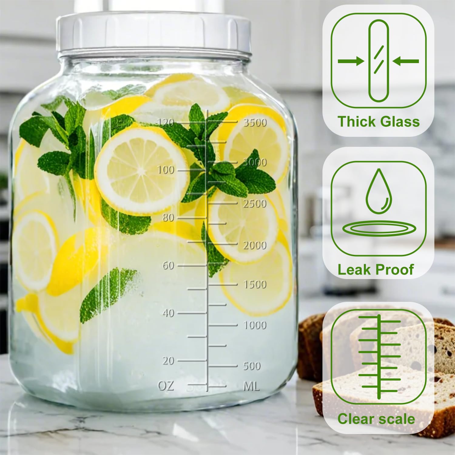 Galssmagic clear pantry storage jar keeps contents visible for quick inventory.