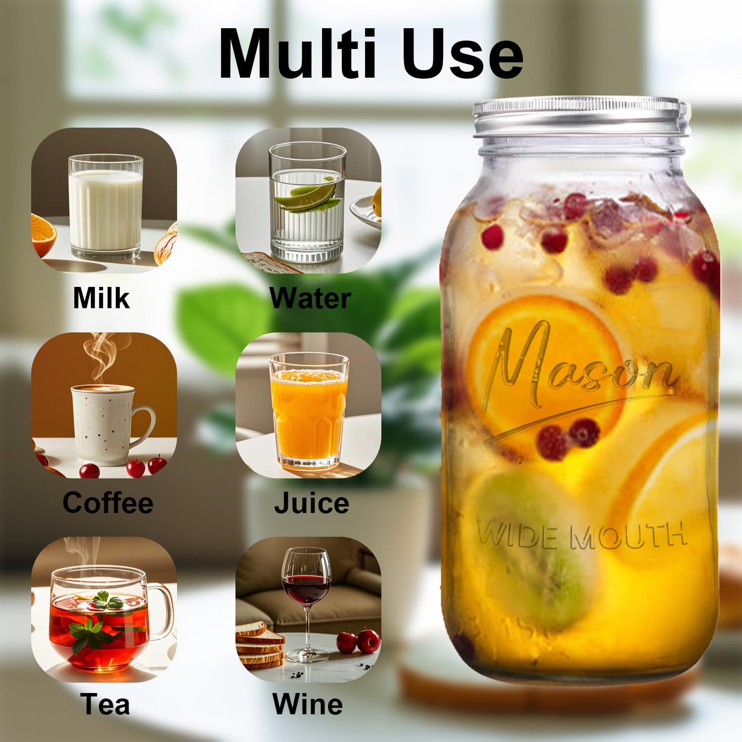 Galssmagic storage jar on counter highlights clarity and durability.
