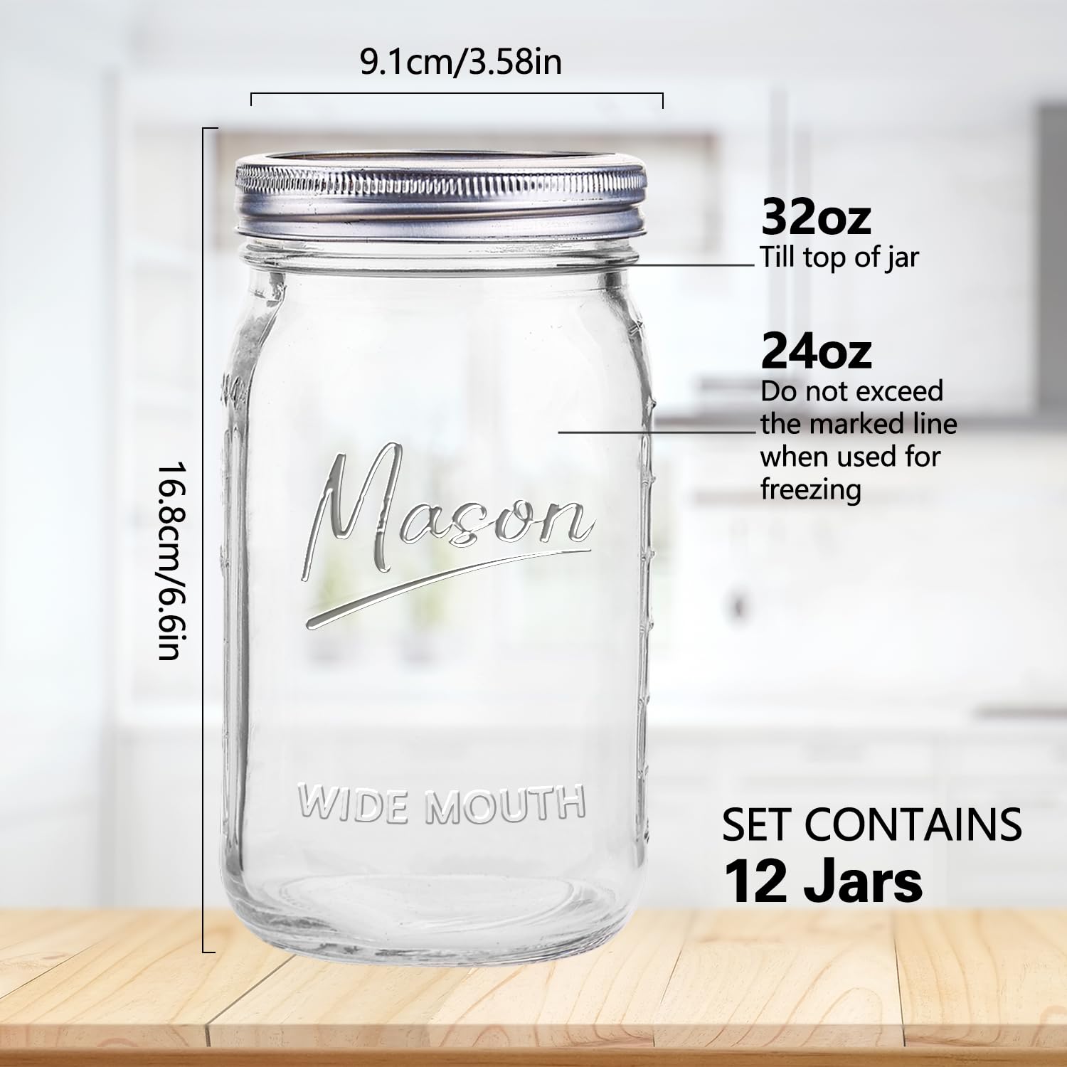 Galssmagic mason jar 32 oz with airtight lid ready for fermenting
